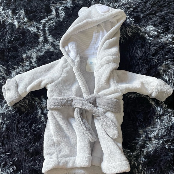 Cloud Island Soft Gray Baby Robe - Picture 1 of 4